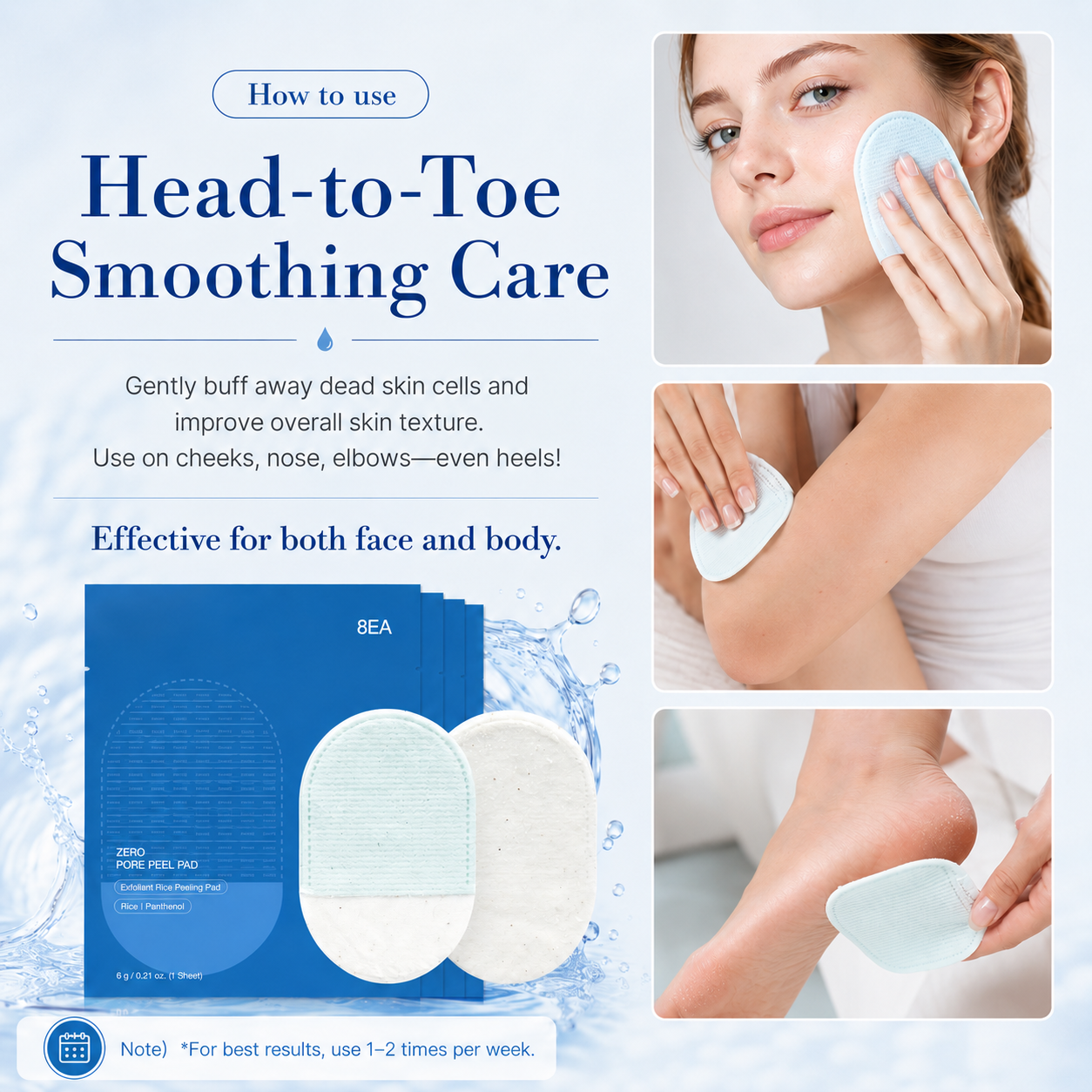 Body Exfoliating Scrub Pads For Bumpy Flaky Skin 8 Pack