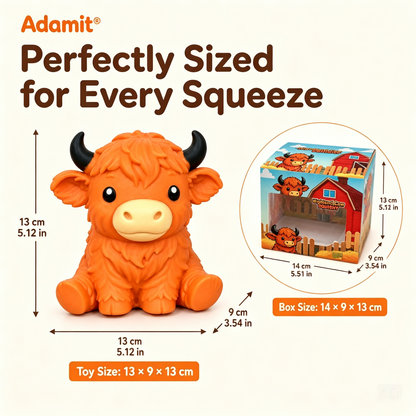 🔥Last Day 49% OFF -  🐮 Highland Cow Squishy – Squeeze, Relax & Smile! 🧡
