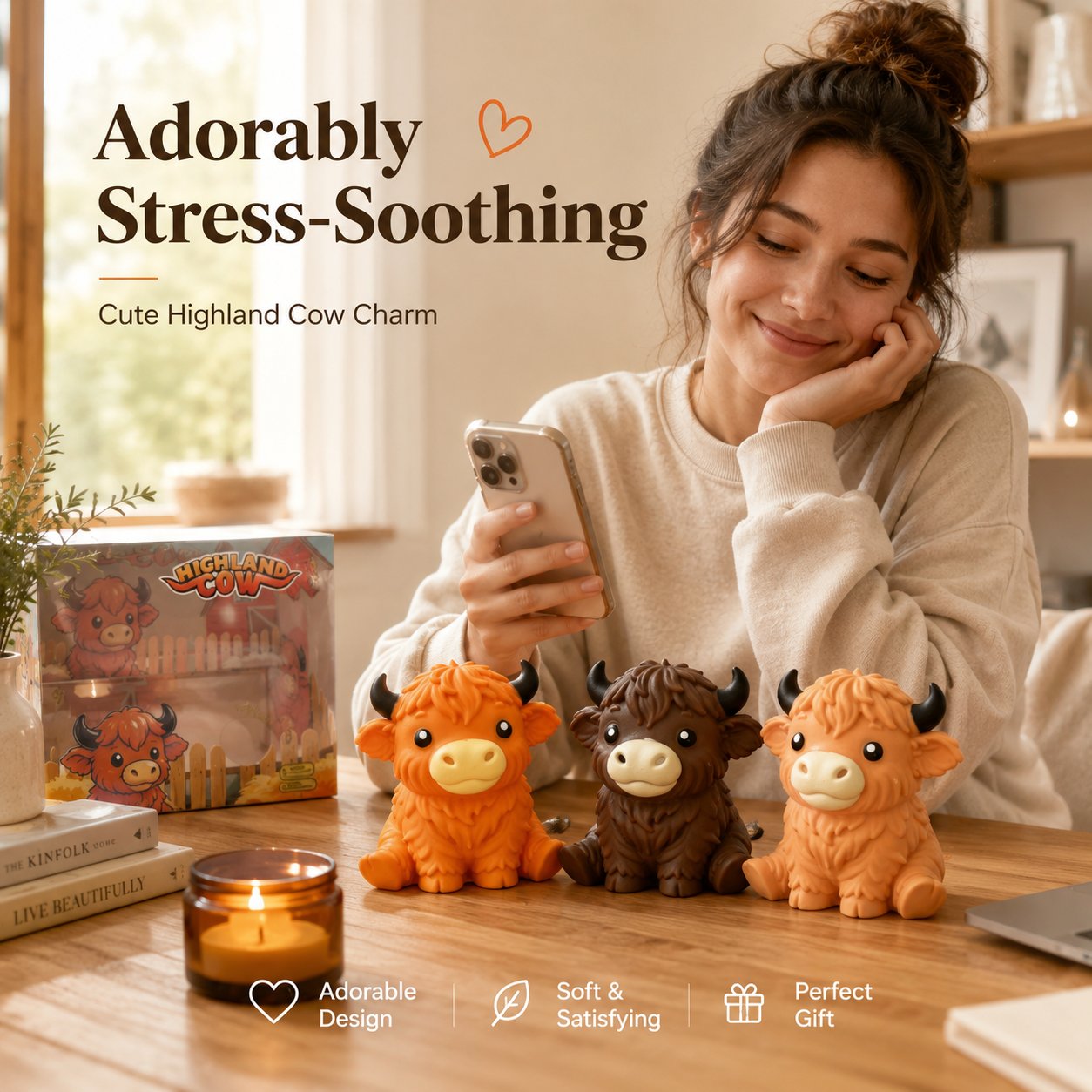 🔥Last Day 49% OFF -  🐮 Flumyr® Highland Cow Squishy – Squeeze, Relax & Smile! 🧡