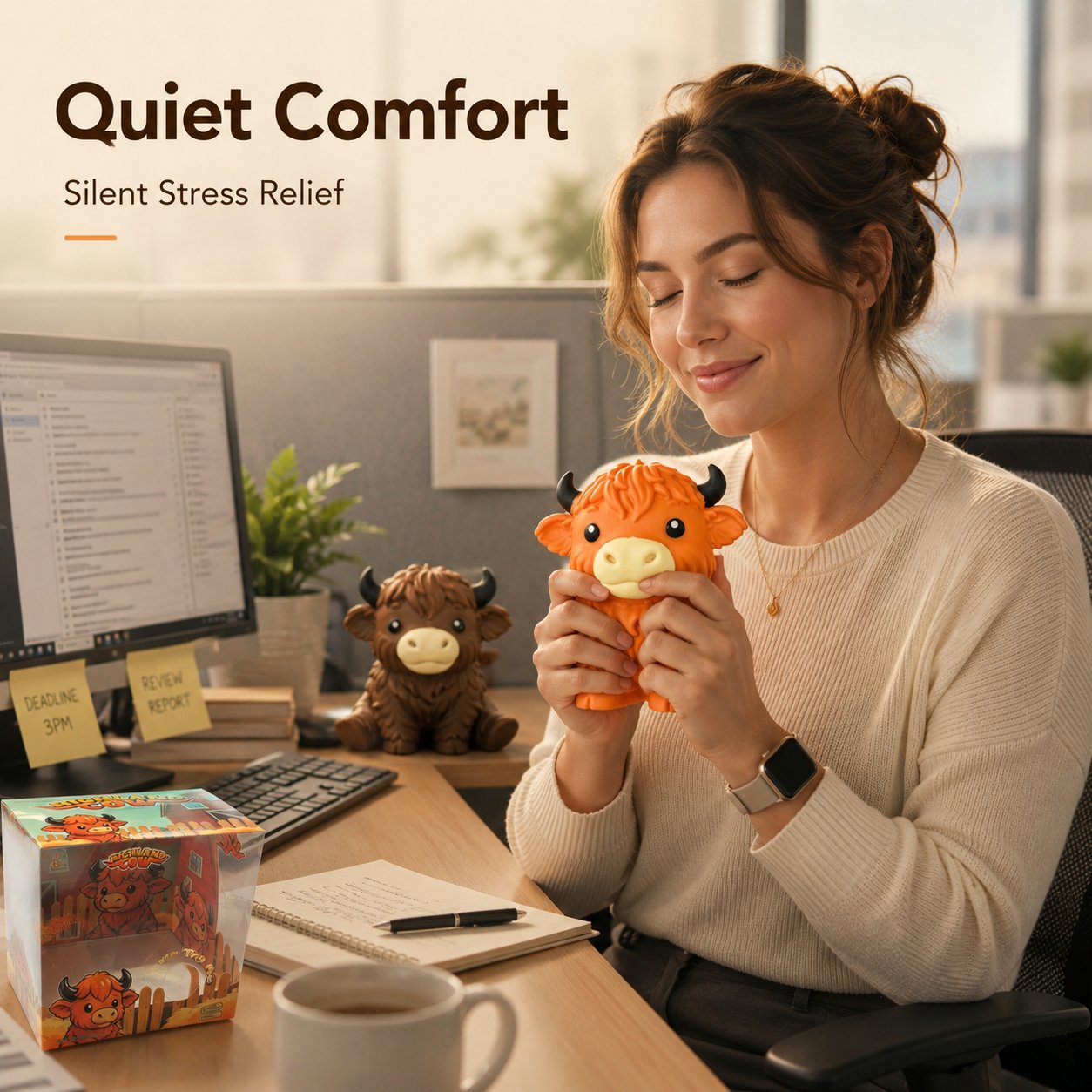 🔥Last Day 49% OFF -  🐮 Flumyr® Highland Cow Squishy – Squeeze, Relax & Smile! 🧡