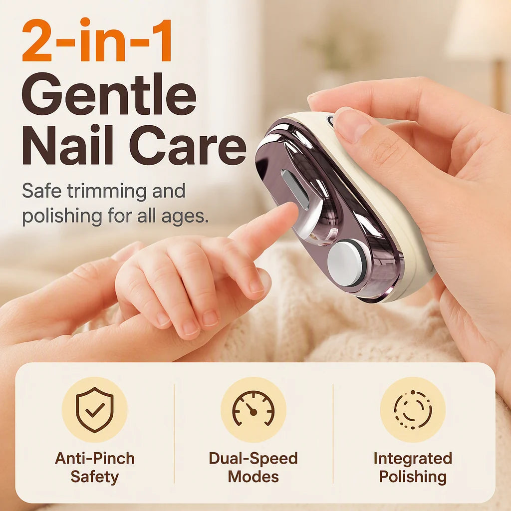 ✂️ Hot Sale This Week 💅 2-in-1 Smart Electric Nail Clipper & Polisher 🌟