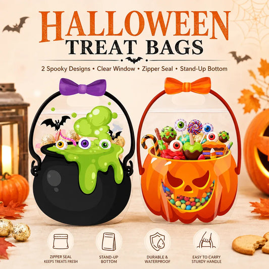 🎃Halloween Bags Plastic Halloween Goodie Bags