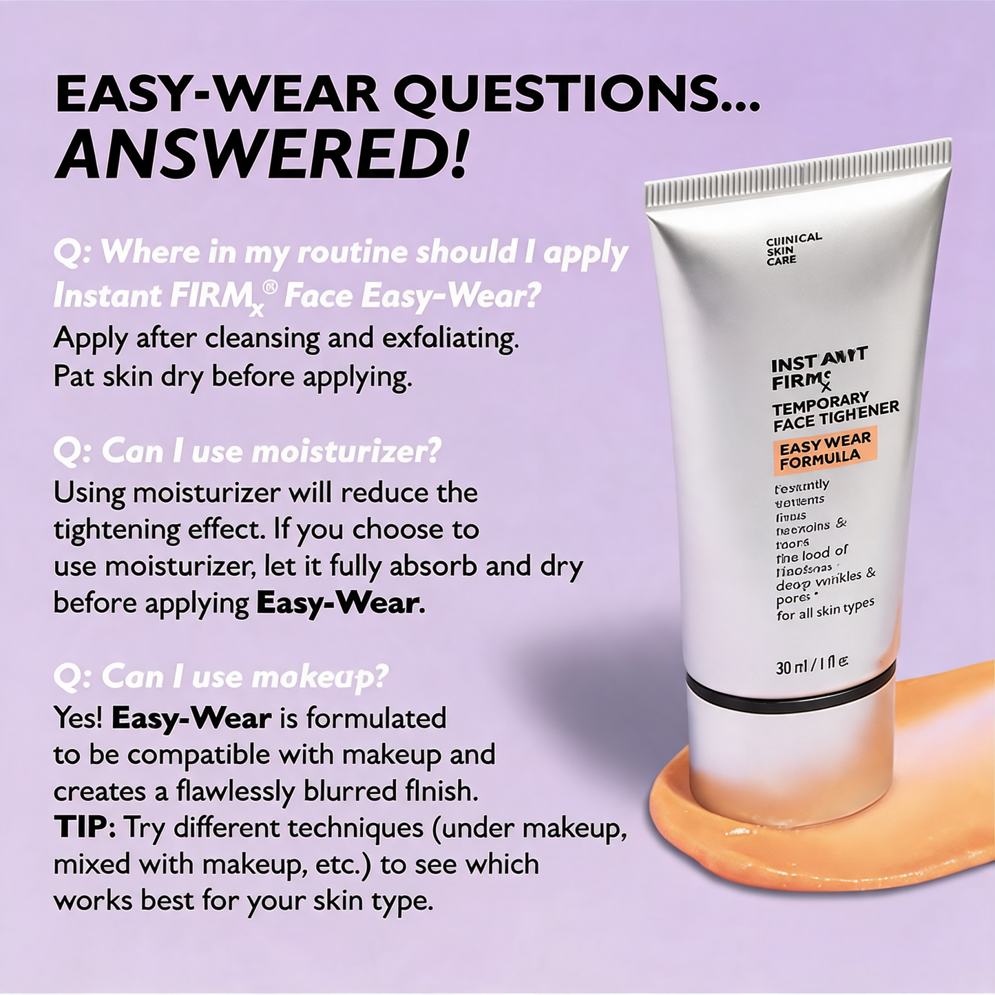 Instant Firming Temporary Face Tightener Easy-Wear Formula
