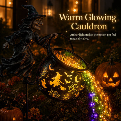 🔥Free shipping-Last Day 49% OFF🎃Halloween Witch Cauldron Garden Light