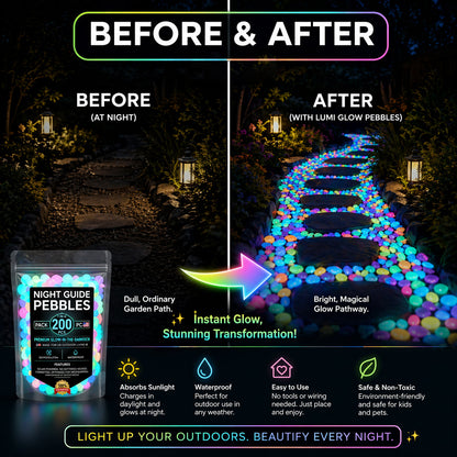 🔥LAST DAY SALE 50%OFF🔥🌈Colorful Glow-in-the-Dark Garden Stones