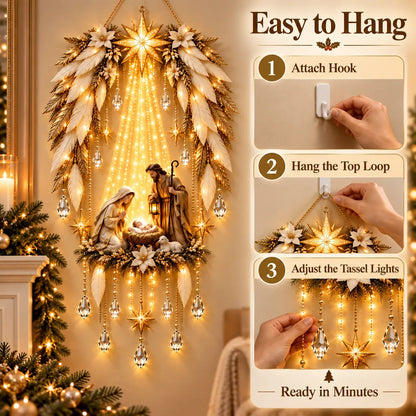 🔥 Last Day 50% OFF-👼 3D Heavenly Angel Wings Nativity Light✨ – Lighted Christmas Wall Decor  ✈️