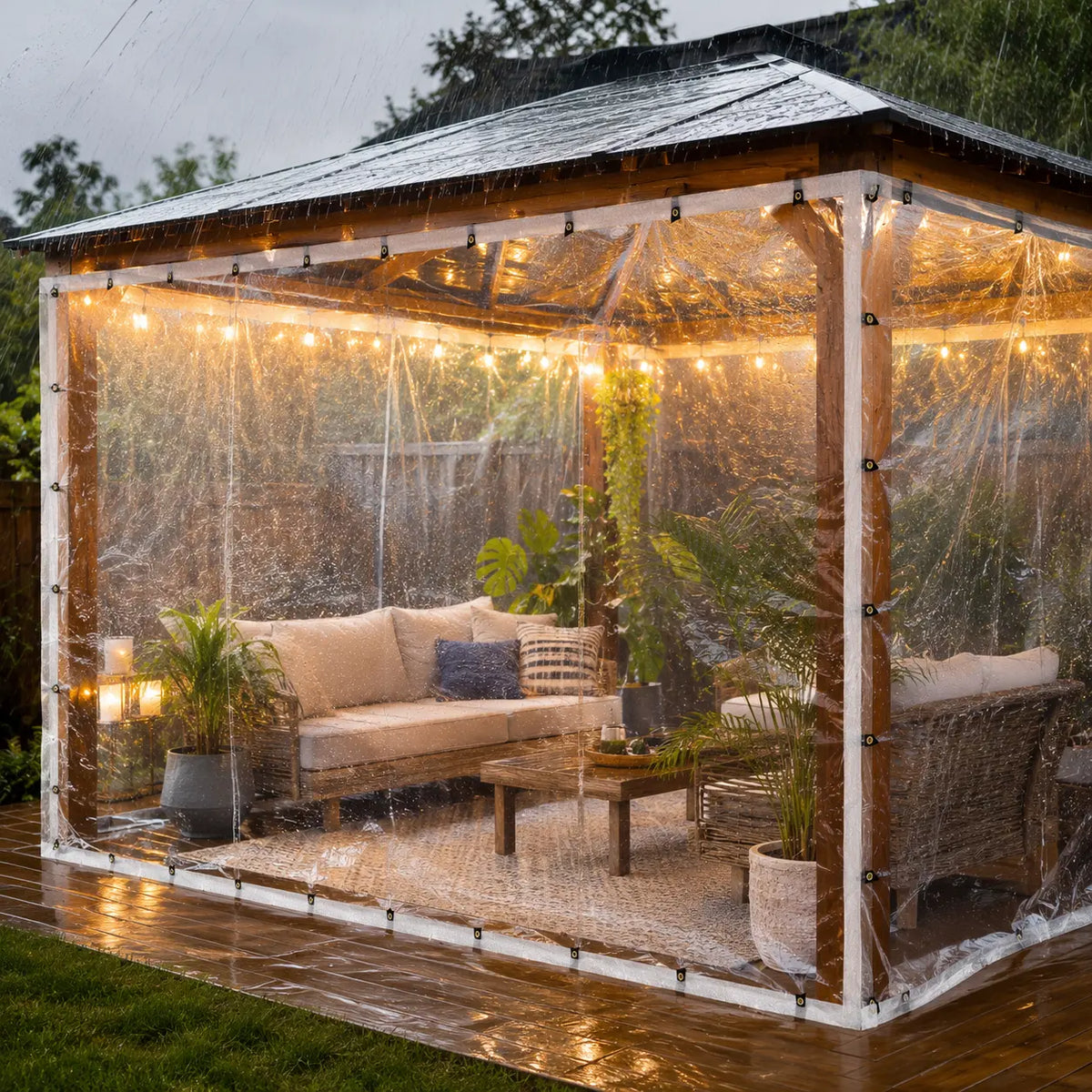 ✨Last Day 50% OFF✨ Transparent Waterproof Tarp – Heavy-Duty Outdoor Cover with Secure Grommets
