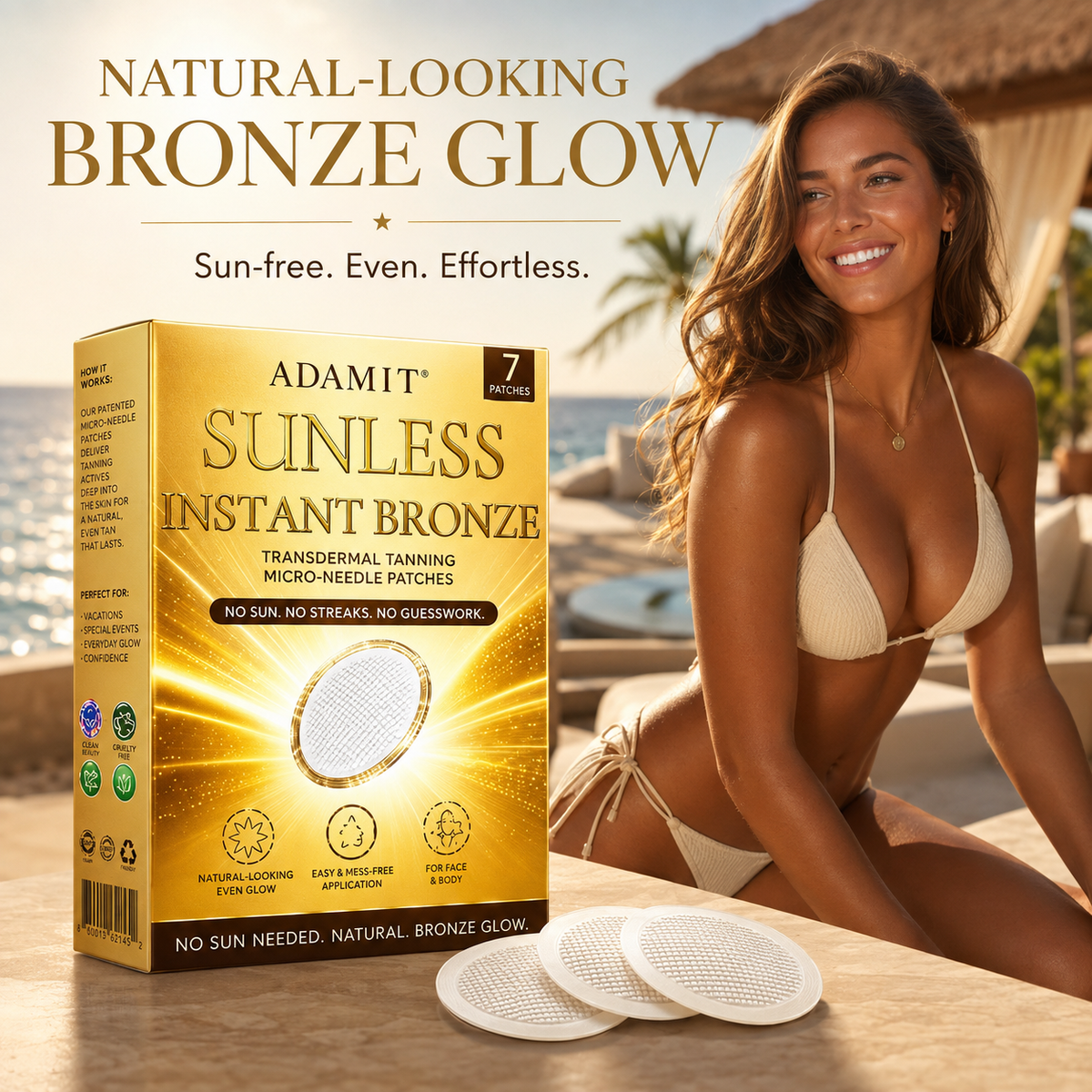 ADAMIT® Sunless Instant Bronze Tanning Microneedle Patch