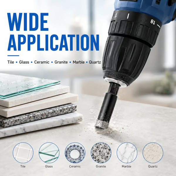 🔥LAST DAY SALE 49% OFF-6 Pcs Diamond Drill Bits Set, 1/4 5/6 3/8 1/2 Inch Brazed Diamond Drill Bits for Precision Drilling in Tile Ceramic Glass Granite Marble Masonry