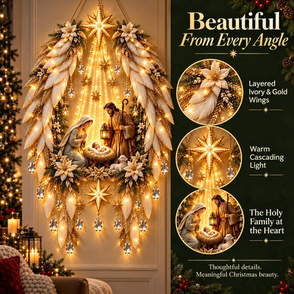 🔥 Last Day 50% OFF-👼 3D Heavenly Angel Wings Nativity Light✨ – Lighted Christmas Wall Decor  ✈️