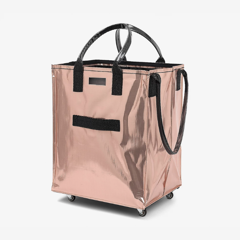 Rolling Tote Bag with Zip Top Closure