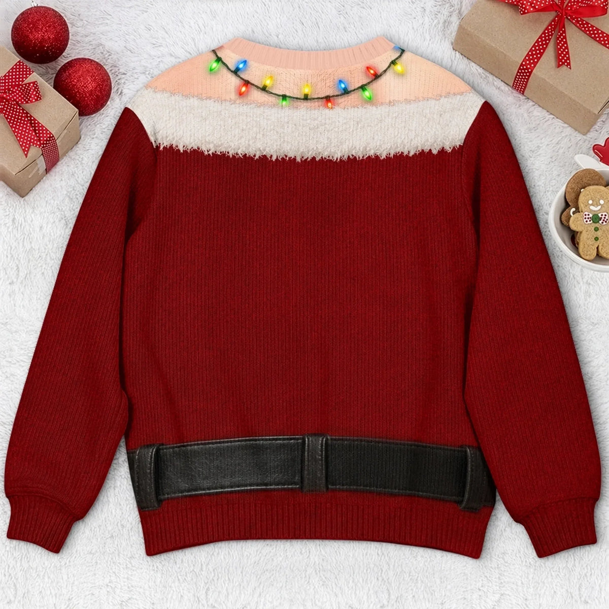 Custom Funny Ugly Sweatshirt - Personalized Christmas Birthday Gifts For Husband, Son, Grandson, Brother, Grandpa, Dad, Yourself - Santa Approved Trouble Maker