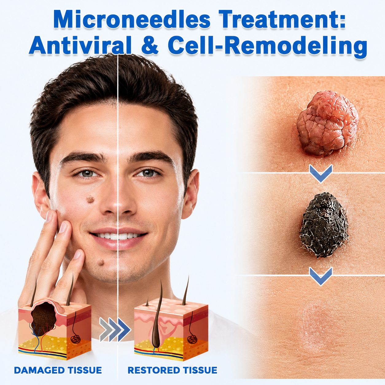 ✨Muwix®2-in-1 Microneedle & Hydrocolloid Patch🍀| Removes Raised Moles, Acne, Flat Warts & Skin Tags | Helps Improve Wrinkles, Scars & Blemishes | Invisible Patches for Face & Body