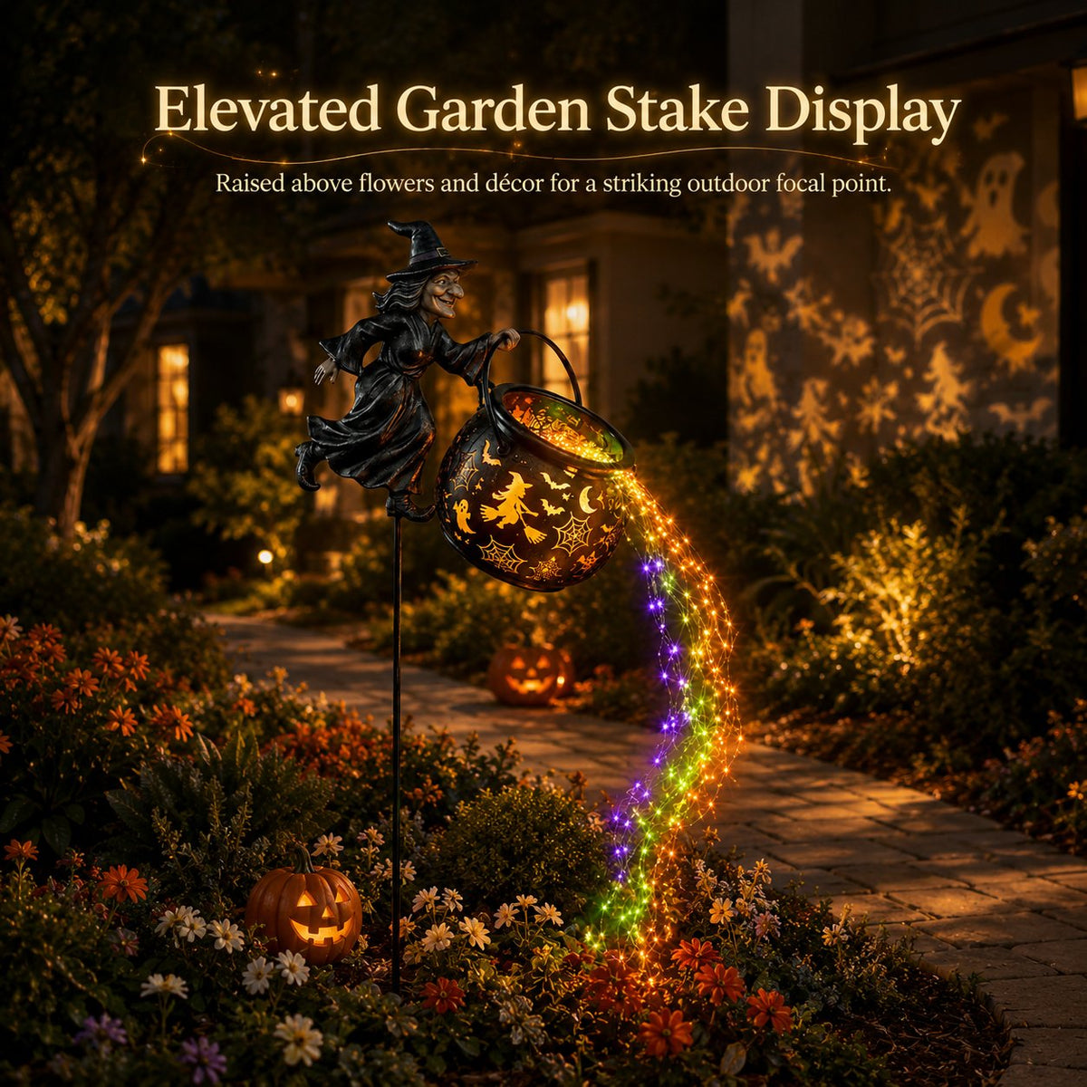 🔥Free shipping-Last Day 49% OFF🎃Halloween Witch Cauldron Garden Light