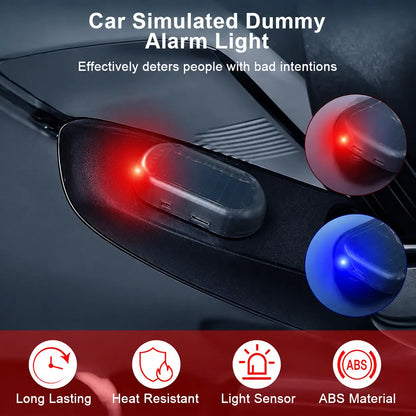 Solar Powered Fake Car Alarm Light – Auto Sensor Simulated LED Security Flashing Lamp