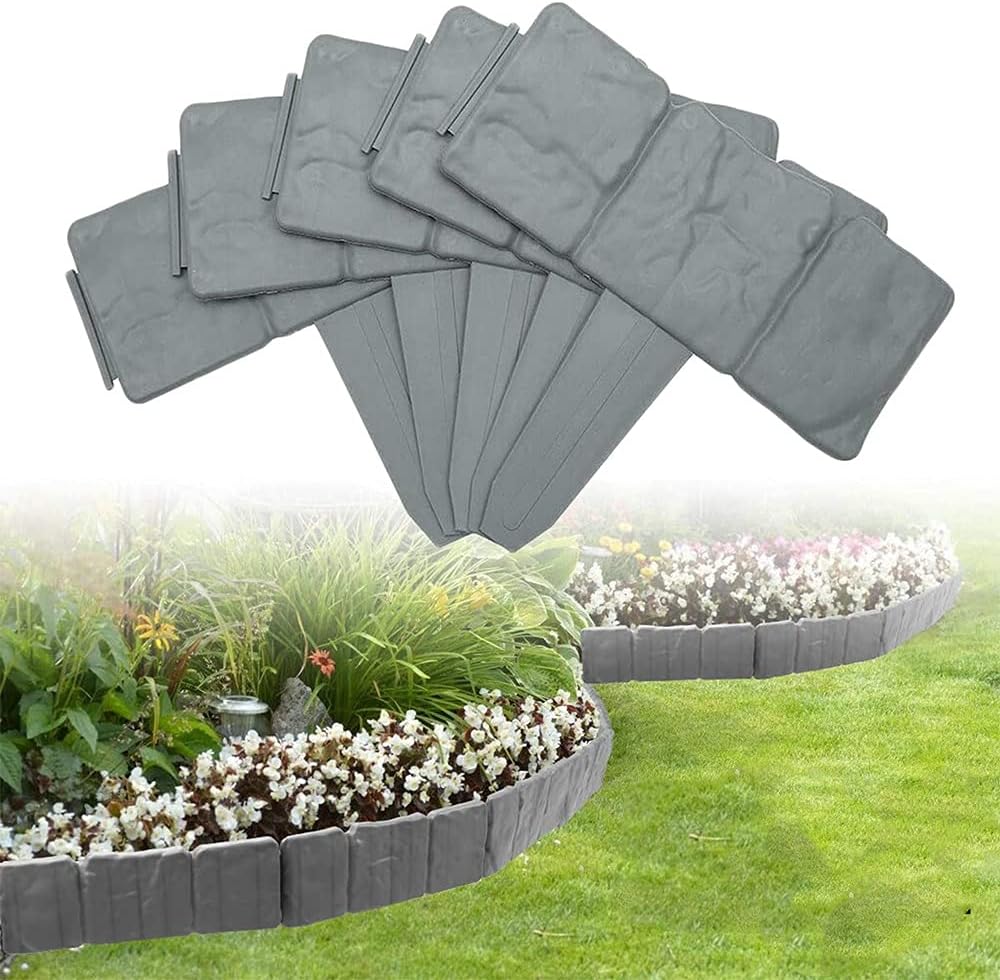 Interlocking Stone-Effect Garden Edging