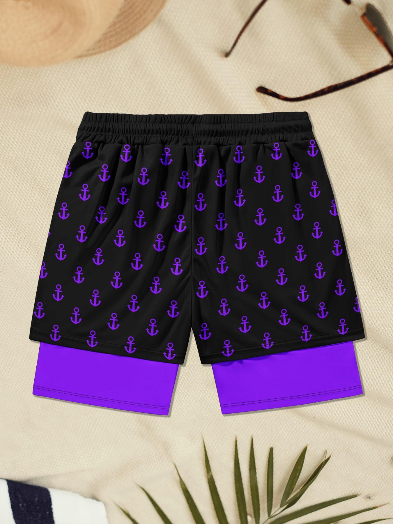 Unisex 2-in-1 Quick-Dry Beach Shorts