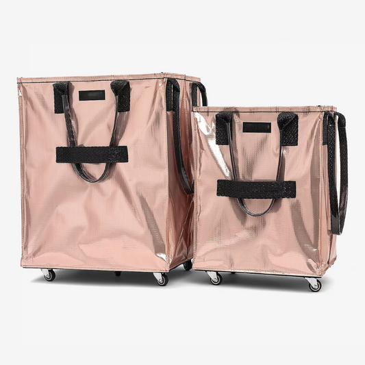 Rolling Tote Bag with Zip Top Closure