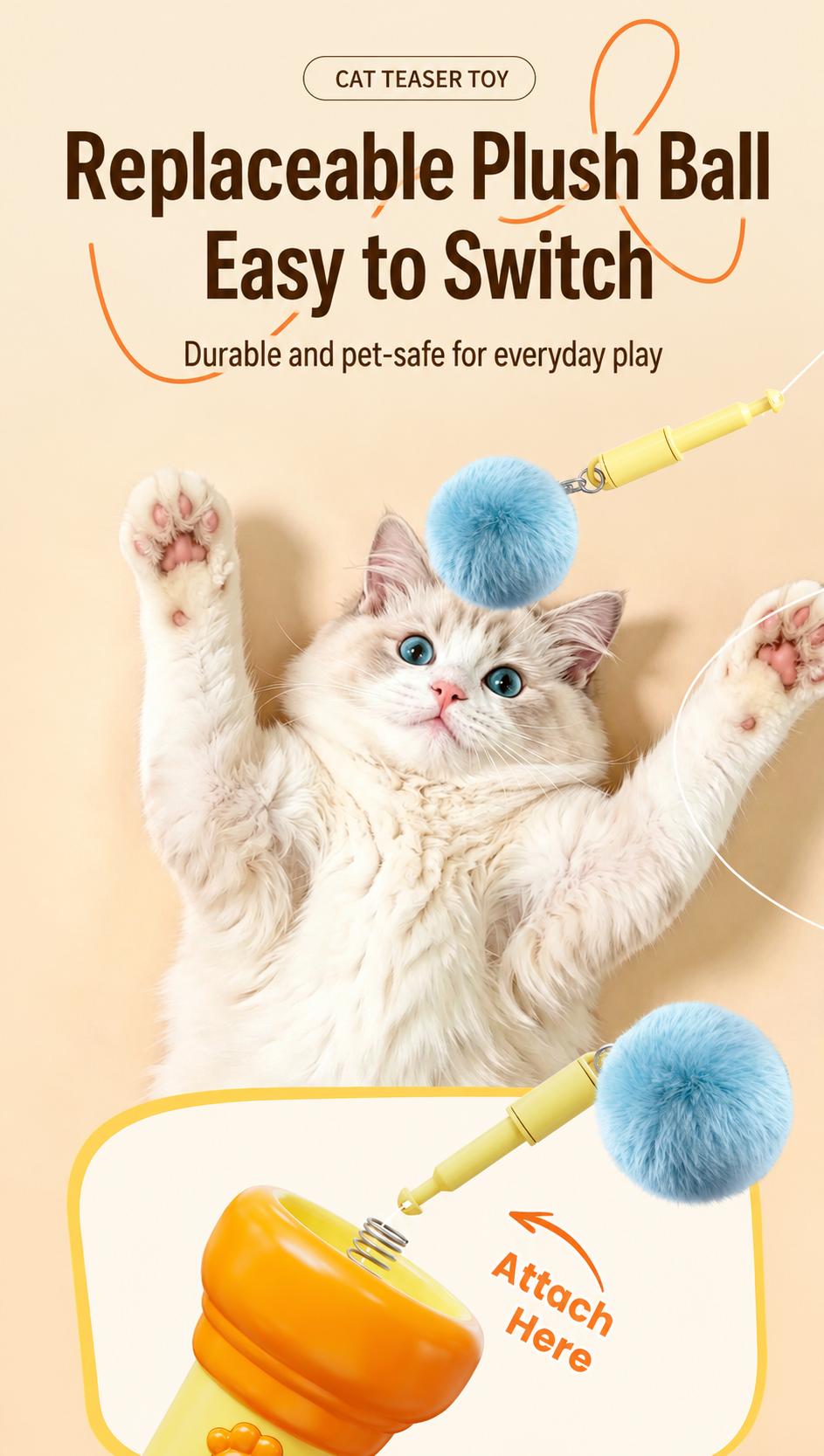 2026 New Interactive Automatic Retractable Cat Teaser