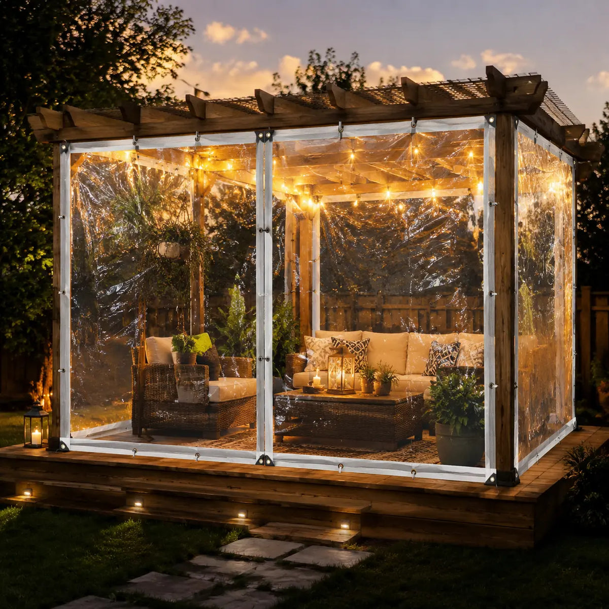 ✨Last Day 50% OFF✨ Transparent Waterproof Tarp – Heavy-Duty Outdoor Cover with Secure Grommets