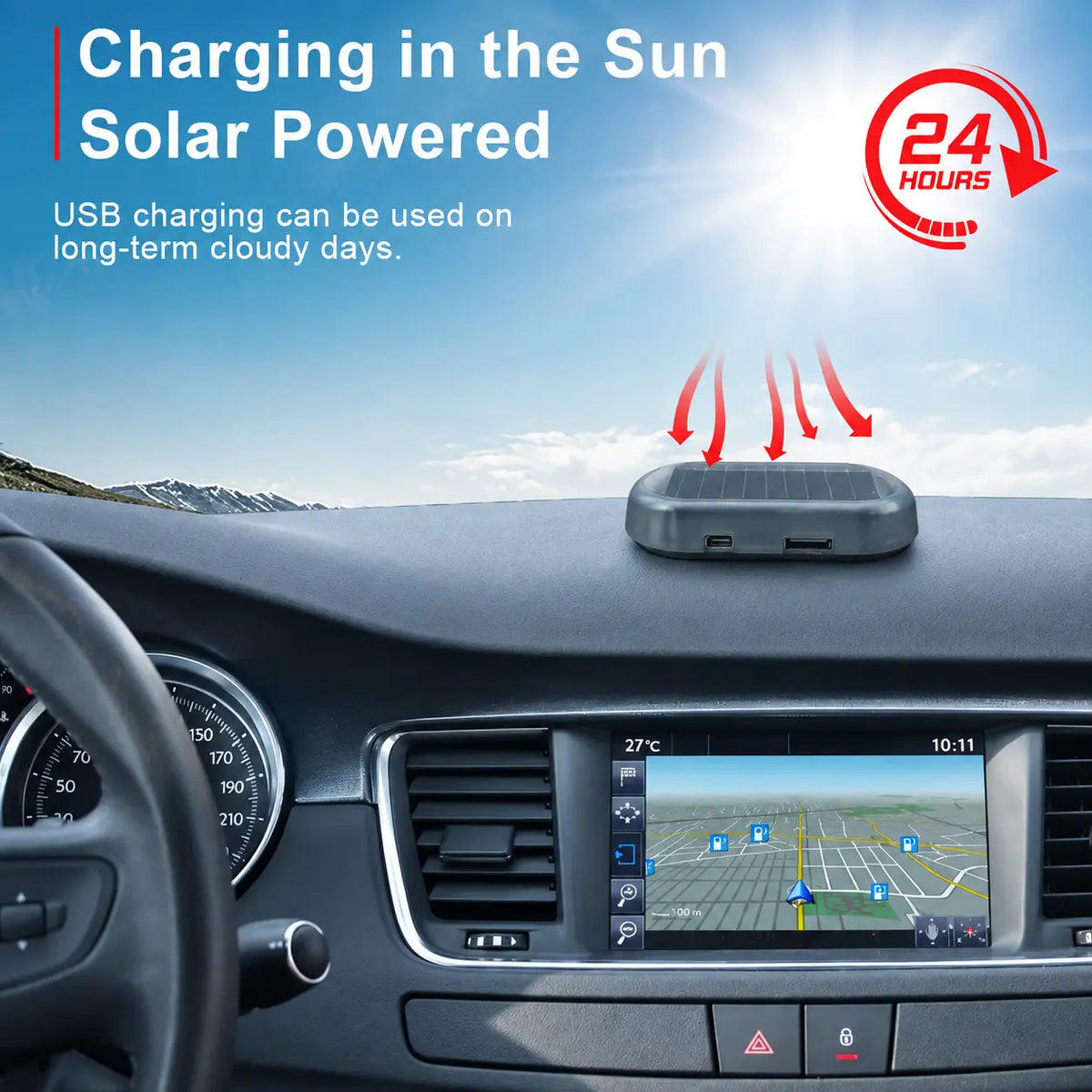 Solar Powered Fake Car Alarm Light – Auto Sensor Simulated LED Security Flashing Lamp
