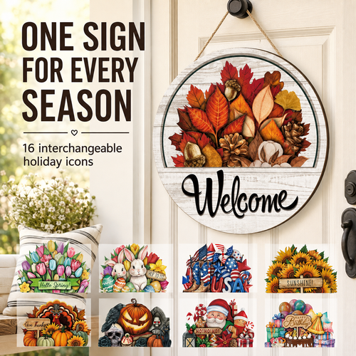 🔥 Free shipping-50% OFF — 16 Pcs Interchangeable Welcome Sign for Front Door