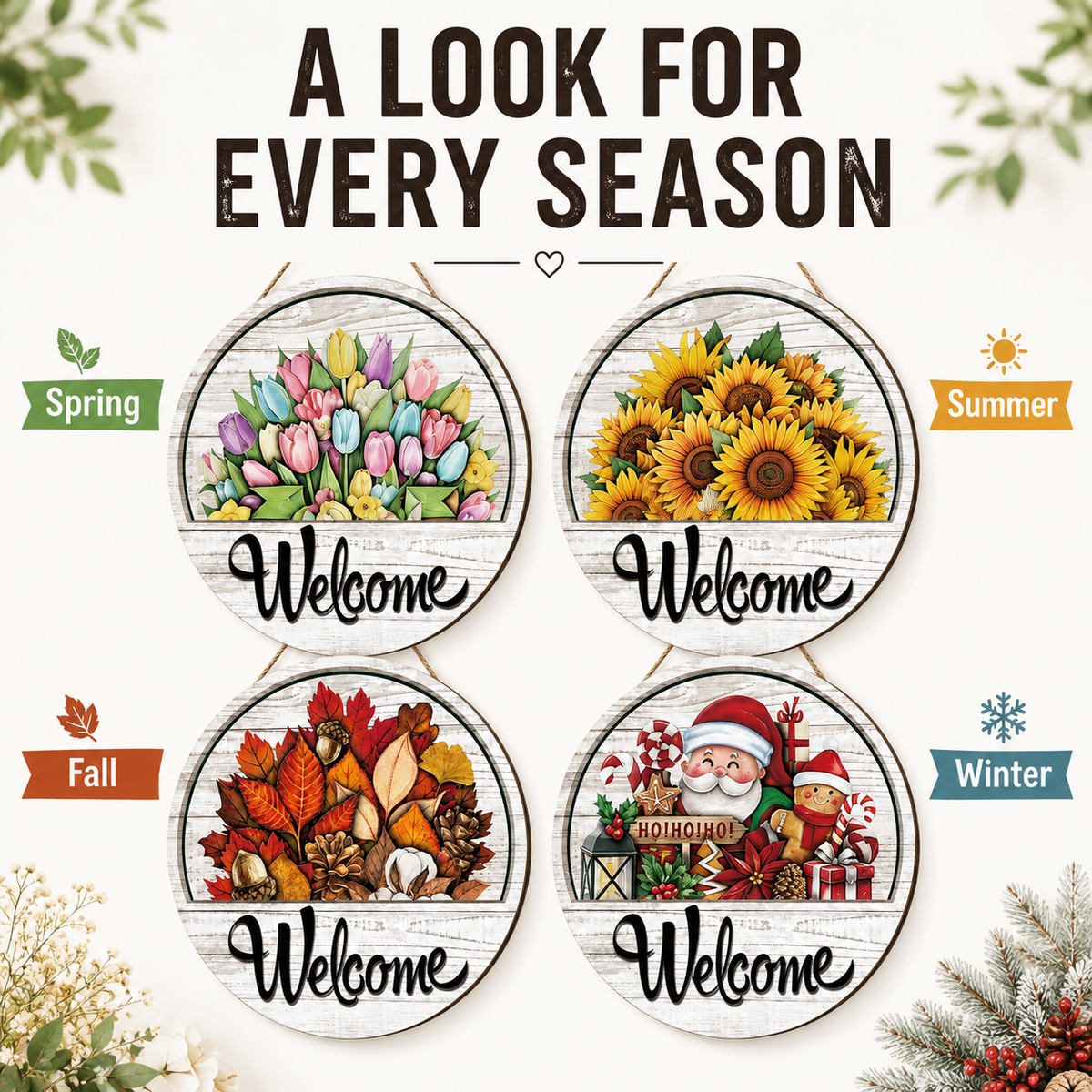 🔥 Free shipping-50% OFF — 16 Pcs Interchangeable Welcome Sign for Front Door