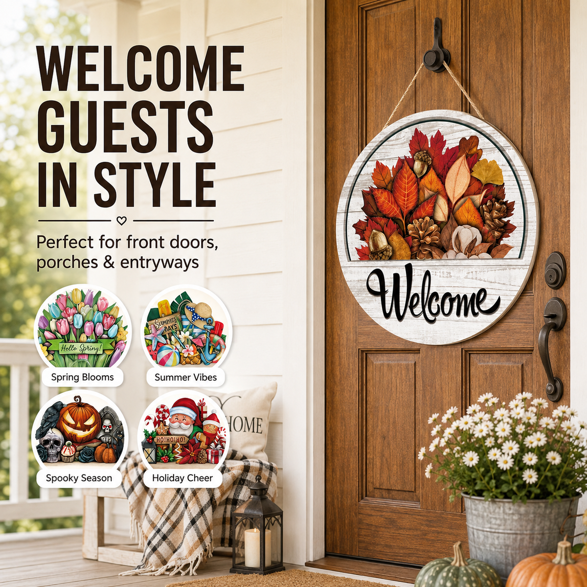 🔥 Free shipping-50% OFF — 16 Pcs Interchangeable Welcome Sign for Front Door