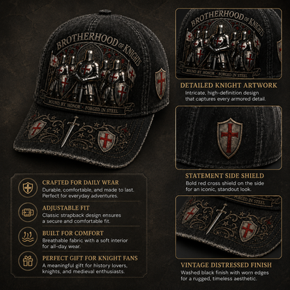 ⚔️ Bound By Honor Forged In Steel – Knights Templar Cap
