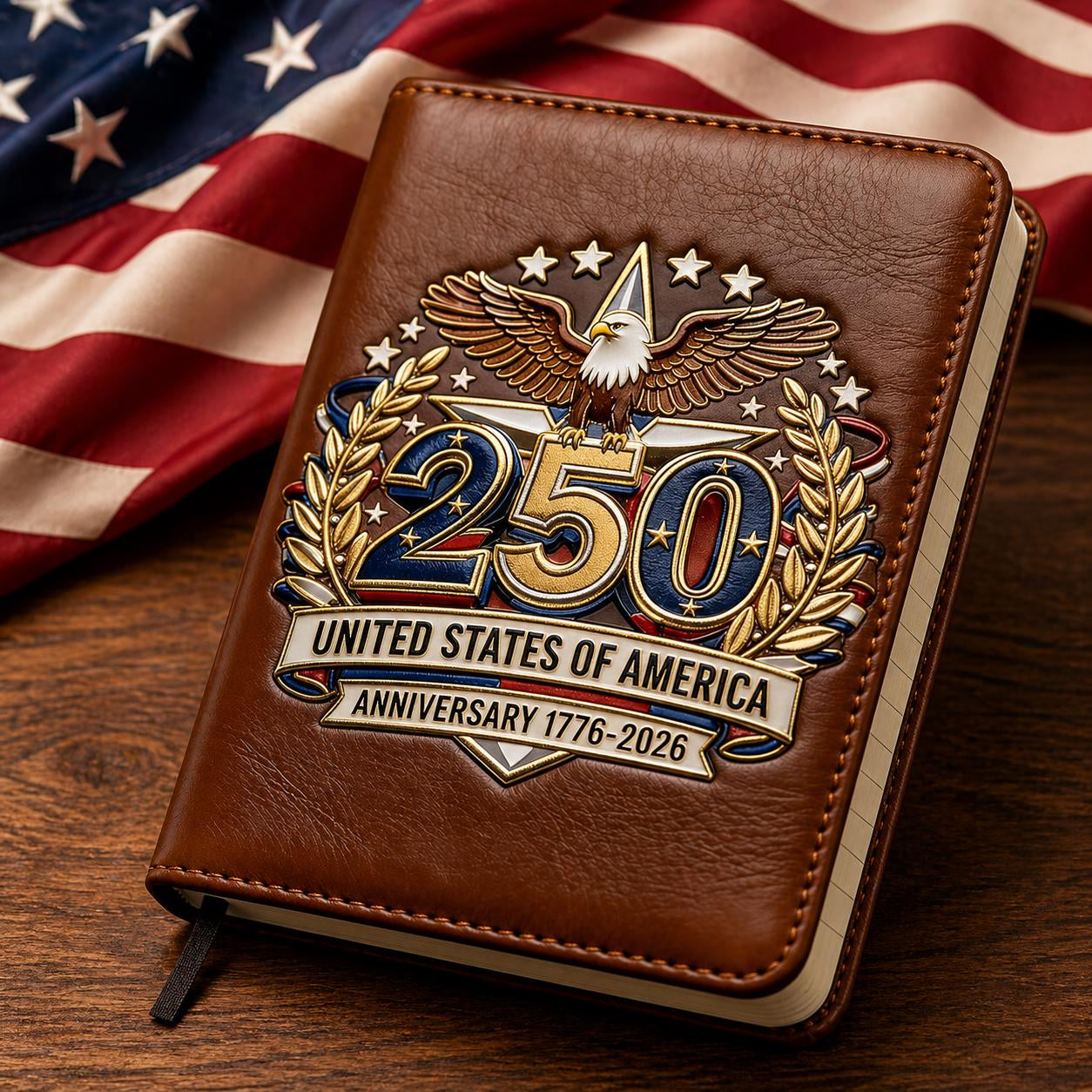 Father's Day gift 一 USA 250th Anniversary Notebook & Pen Set, 1776-2026 Patriotic Gift