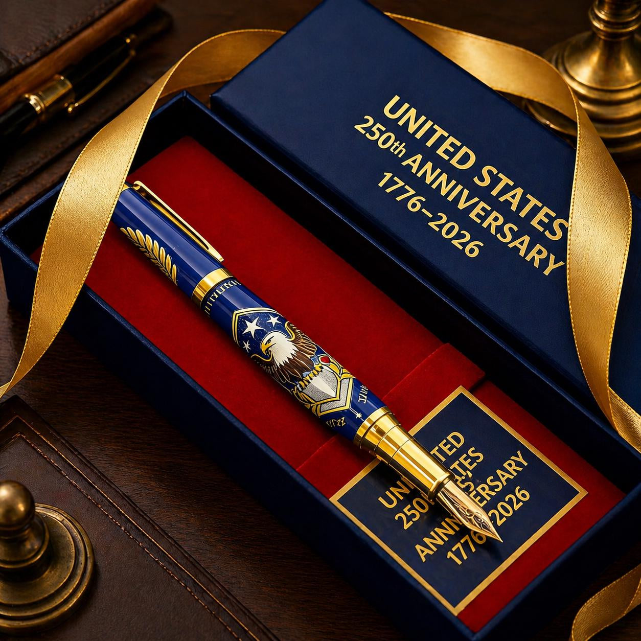 Father's Day gift 一 USA 250th Anniversary Notebook & Pen Set, 1776-2026 Patriotic Gift