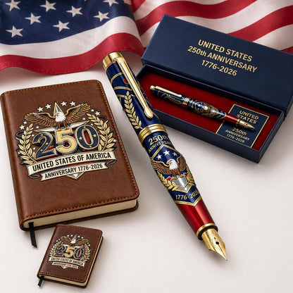 Father's Day gift 一 USA 250th Anniversary Notebook & Pen Set, 1776-2026 Patriotic Gift