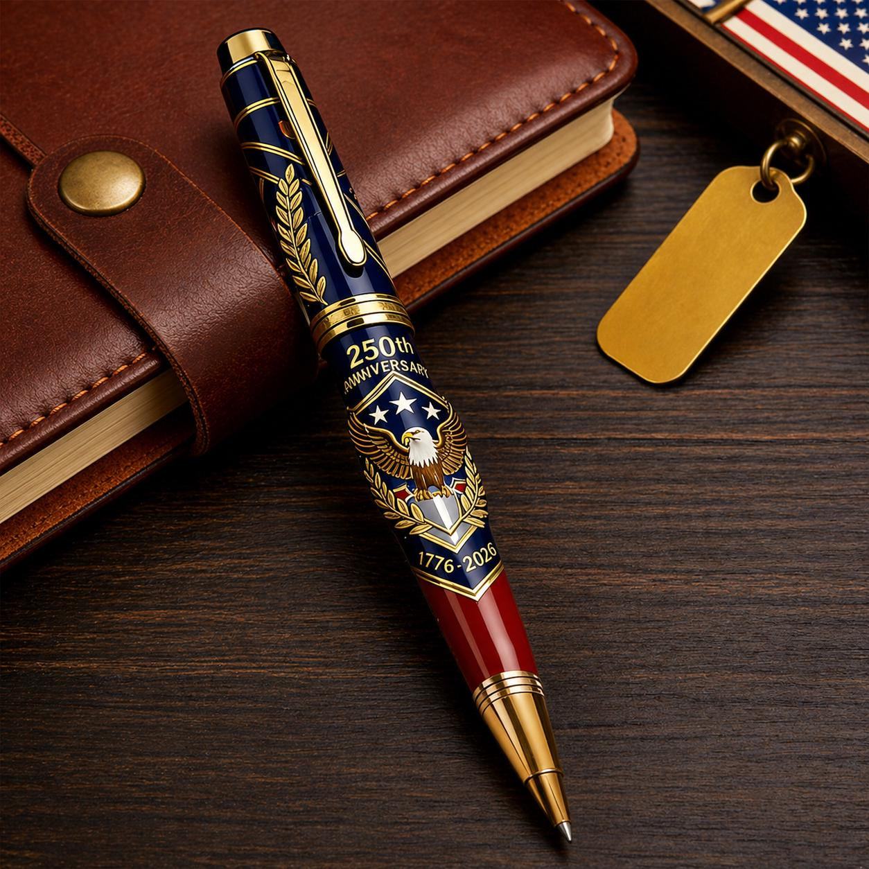 Father's Day gift 一 USA 250th Anniversary Notebook & Pen Set, 1776-2026 Patriotic Gift