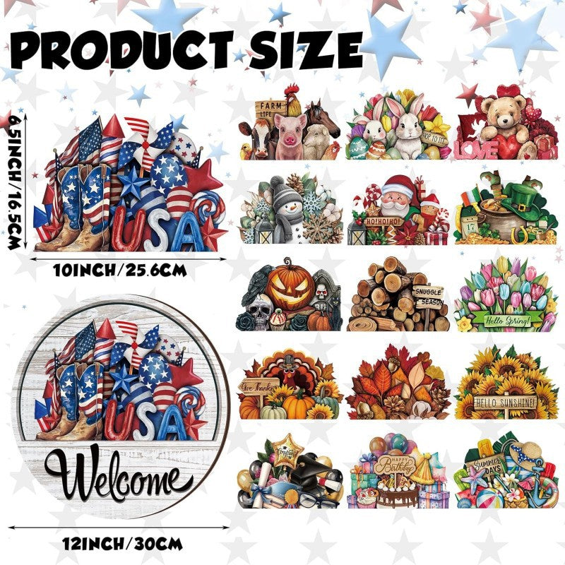 🔥 Free shipping-50% OFF — 16 Pcs Interchangeable Welcome Sign for Front Door