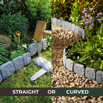 Interlocking Stone-Effect Garden Edging