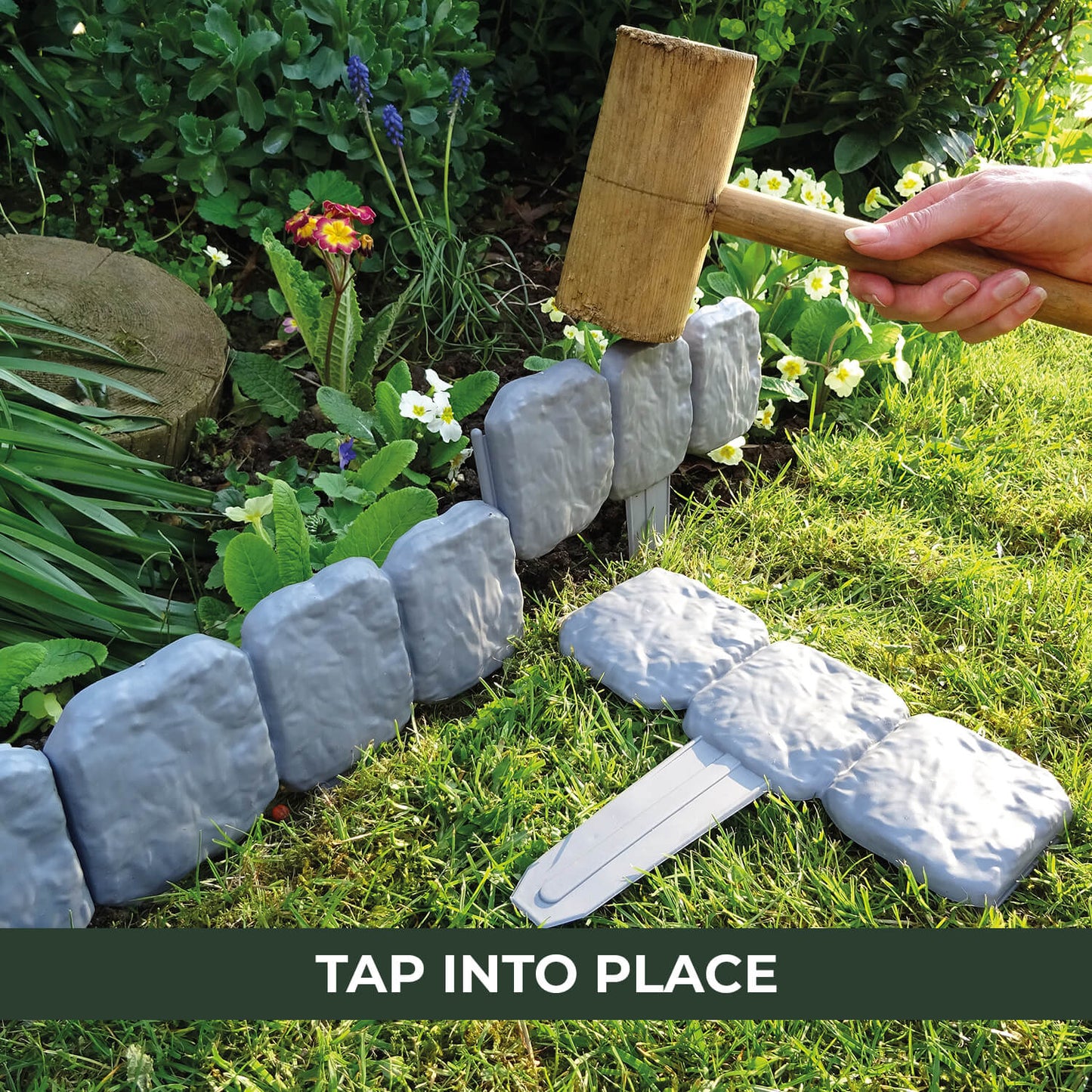Interlocking Stone-Effect Garden Edging