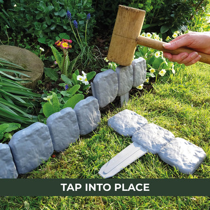Interlocking Stone-Effect Garden Edging