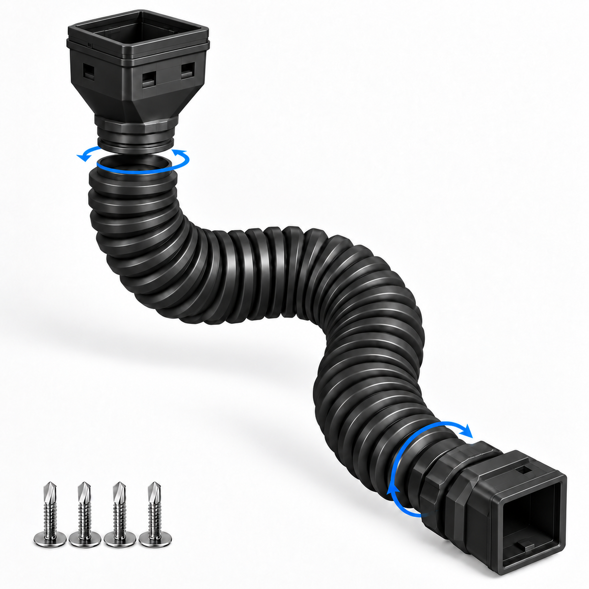 🔥 Last Day 50% OFF-Flexible Rain Gutter Downspout Extension Kit  – Adjustable 22"-63" Drain Pipe with Leaf Filter for Foundation Protection