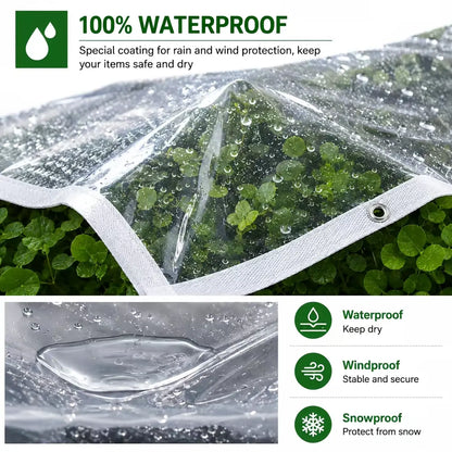 ✨Last Day 50% OFF✨ Transparent Waterproof Tarp – Heavy-Duty Outdoor Cover with Secure Grommets