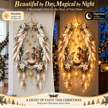 🔥 Last Day 50% OFF-👼 3D Heavenly Angel Wings Nativity Light✨ – Lighted Christmas Wall Decor  ✈️