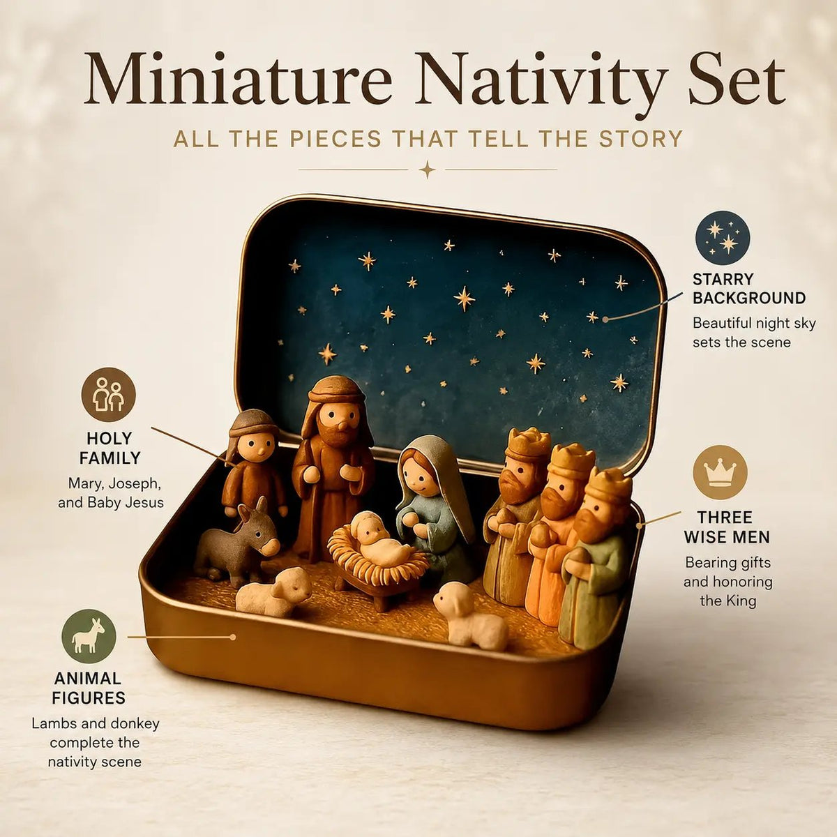 Mini Nativity Scene Keepsake Tin – product photo 11