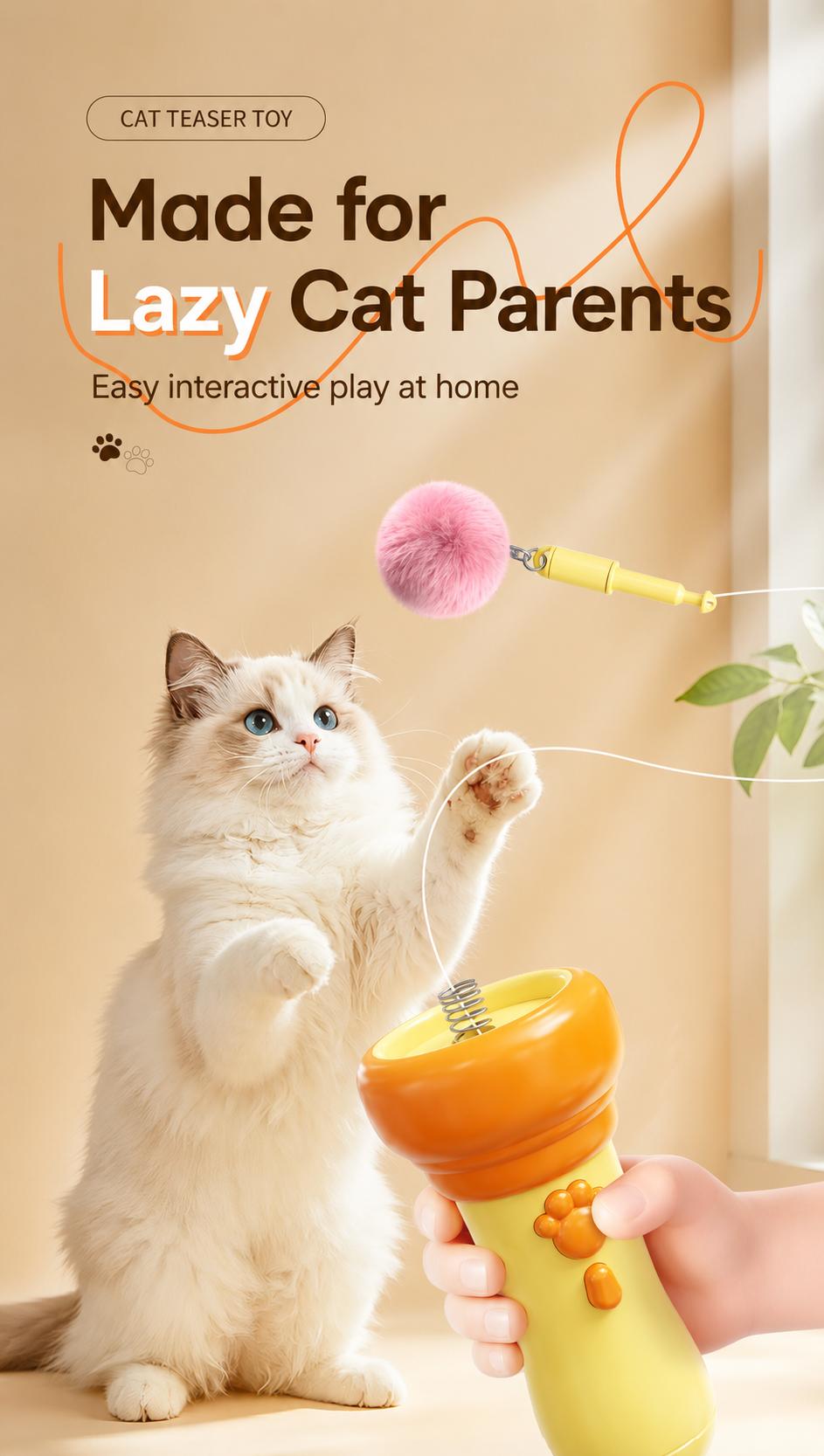 2026 New Interactive Automatic Retractable Cat Teaser