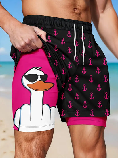 Unisex 2-in-1 Quick-Dry Beach Shorts