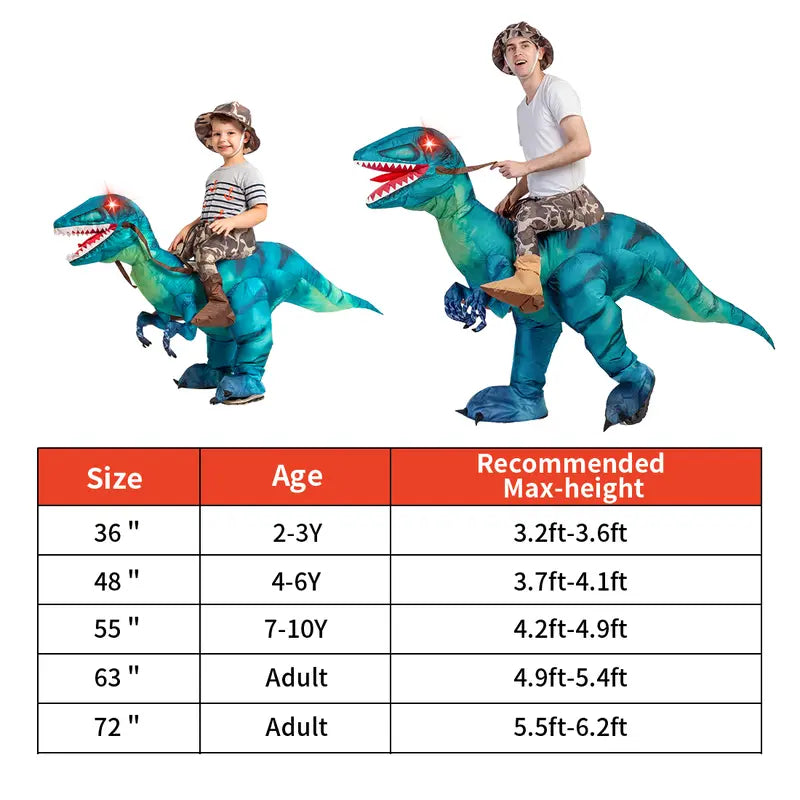 🎃 Halloween 30% Off — Inflatable T-Rex Onesie with Red Glowing Eyes, Stand Out Instantly, Limited Stock & Free Shipping! 🦖🔥🚚