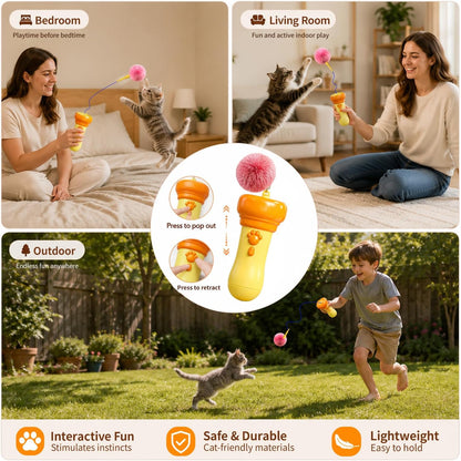 2026 New Interactive Automatic Retractable Cat Teaser