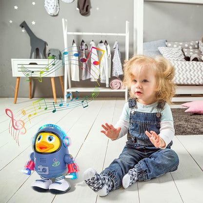 Electric Space Duck: Interactive Walking & Dancing Toy with Dazzling Lights and Fun Sounds for Toddlers