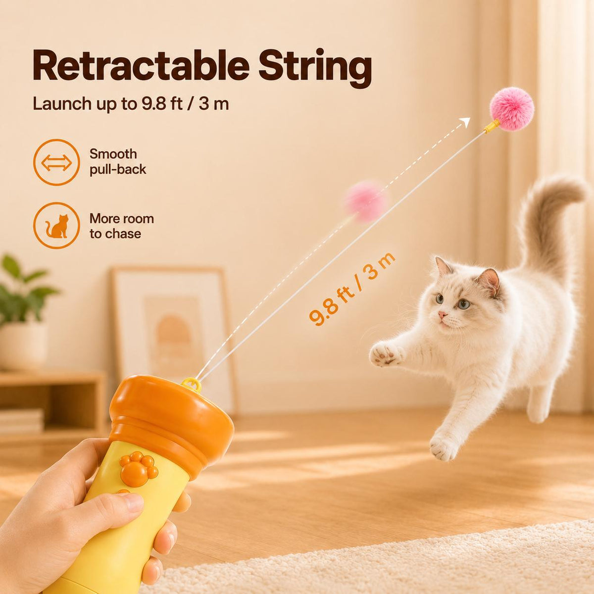 2026 New Interactive Automatic Retractable Cat Teaser