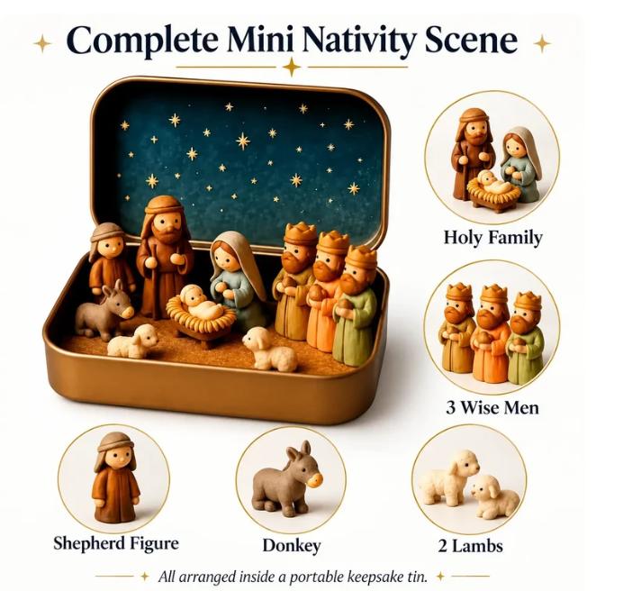 Mini Nativity Scene Keepsake Tin – product photo 9
