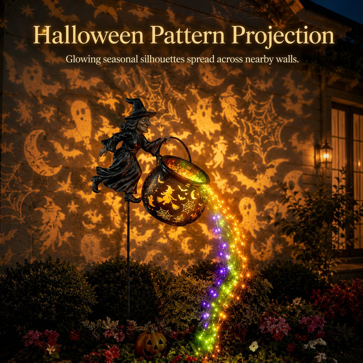 🔥Free shipping-Last Day 49% OFF🎃Halloween Witch Cauldron Garden Light