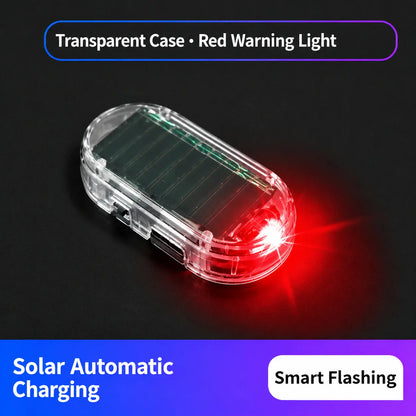 Solar Powered Fake Car Alarm Light – Auto Sensor Simulated LED Security Flashing Lamp
